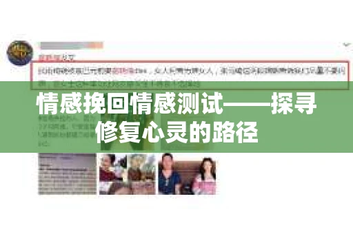 情感挽回情感测试——探寻修复心灵的路径