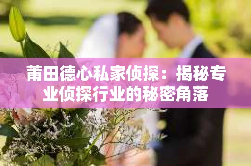莆田德心私家侦探：揭秘专业侦探行业的秘密角落