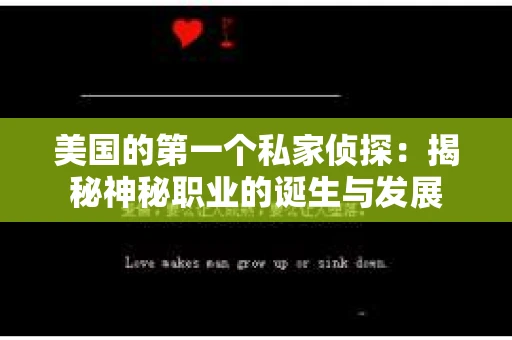 美国的第一个私家侦探：揭秘神秘职业的诞生与发展