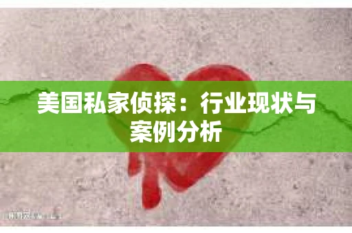 美国私家侦探：行业现状与案例分析