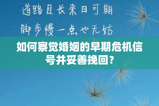 如何察觉婚姻的早期危机信号并妥善挽回？