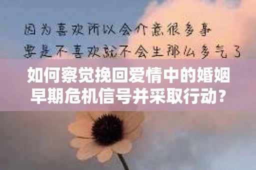 如何察觉挽回爱情中的婚姻早期危机信号并采取行动？