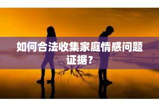 如何合法收集家庭情感问题证据？